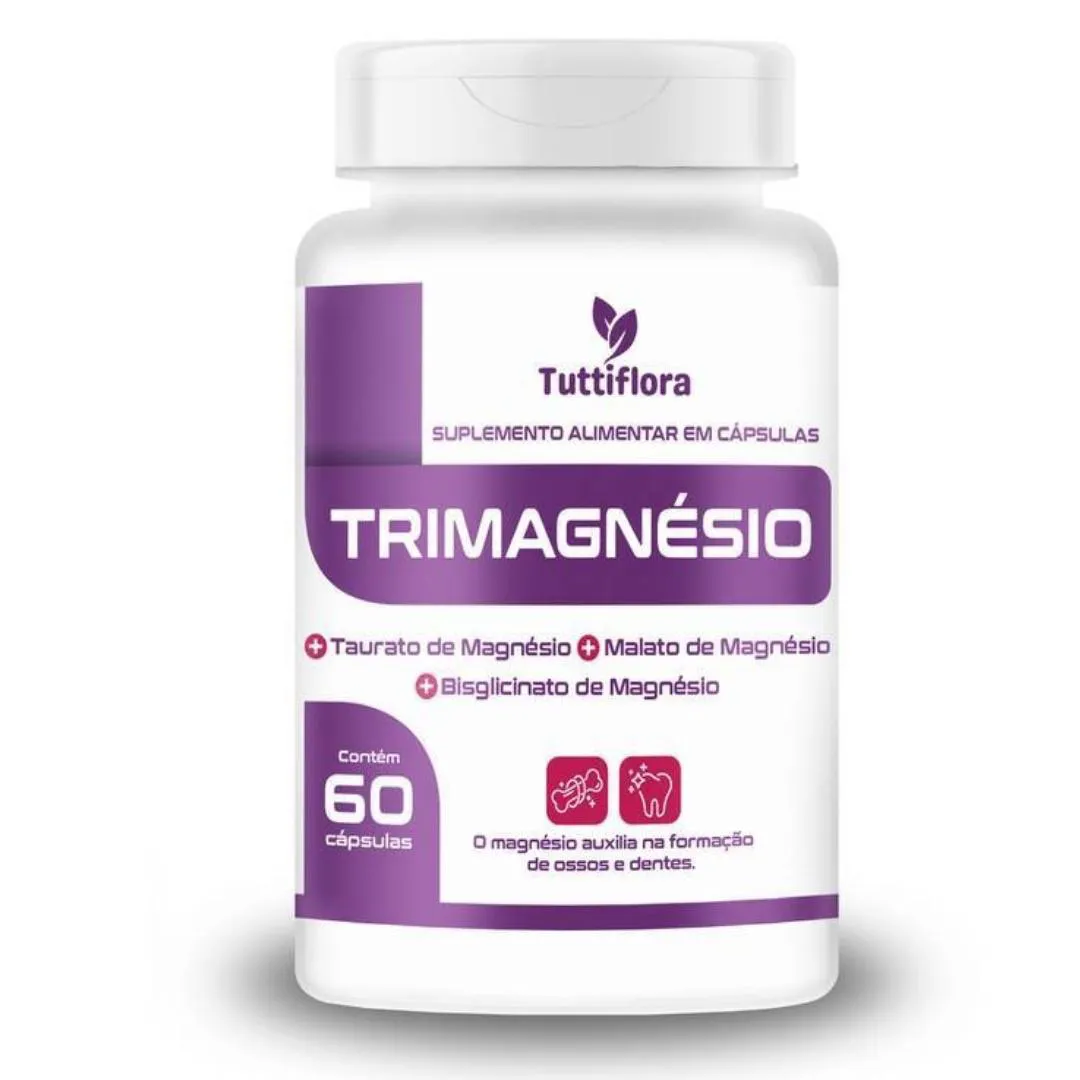 Tri Magnésio (Malato, Taurato, Bisglicinato) 60 Cápsulas Tuttiflora