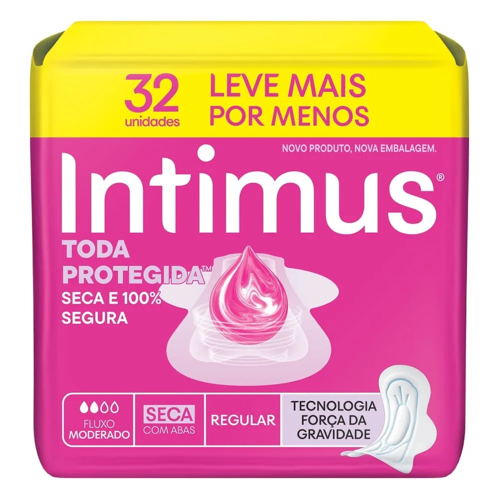 Absorvente Intimus Toda Protegida Com Abas Seca 32 Unidades