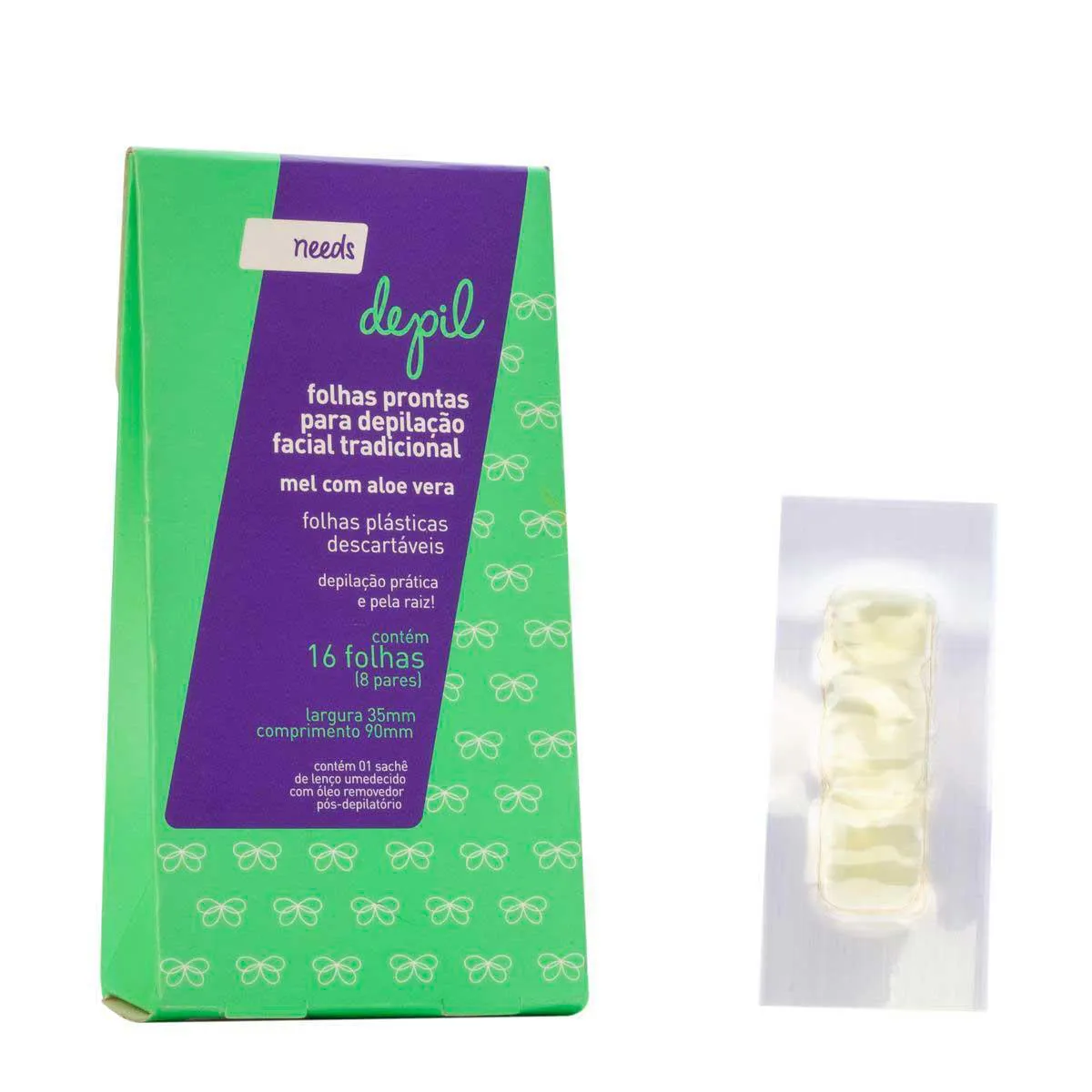 Folha Depilatória Facial Needs Depil Mel 16 Folhas