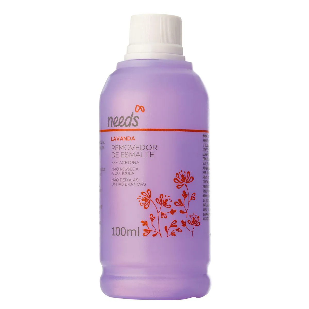 Removedor de Esmalte Needs Lavanda sem Acetona 100ml
