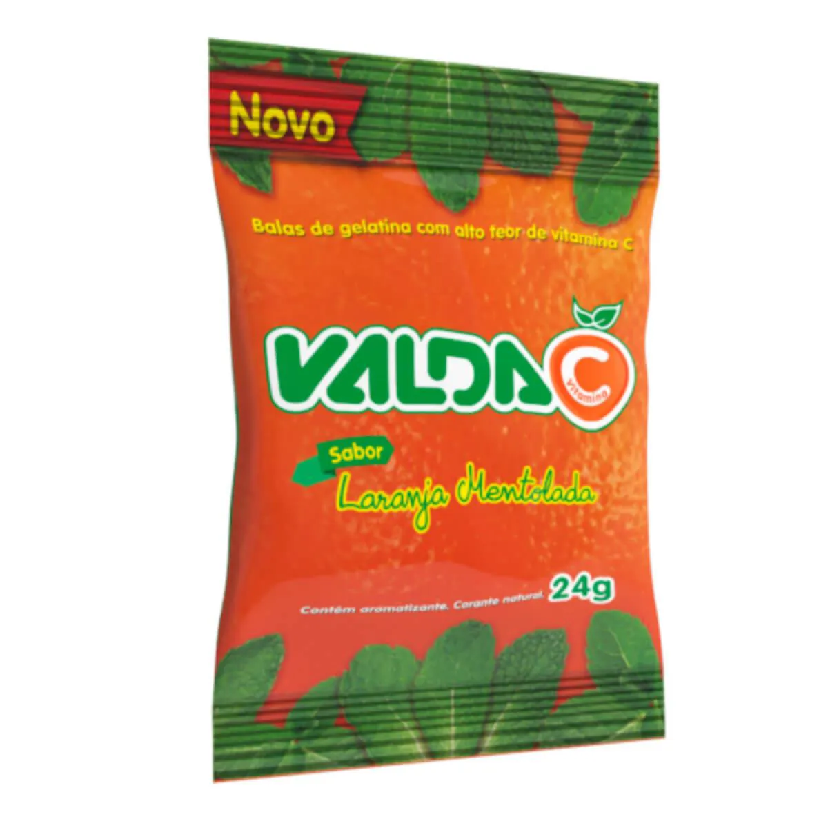 Pastilhas Valda C Balas de Gelatina Laranja Mentolada 24g