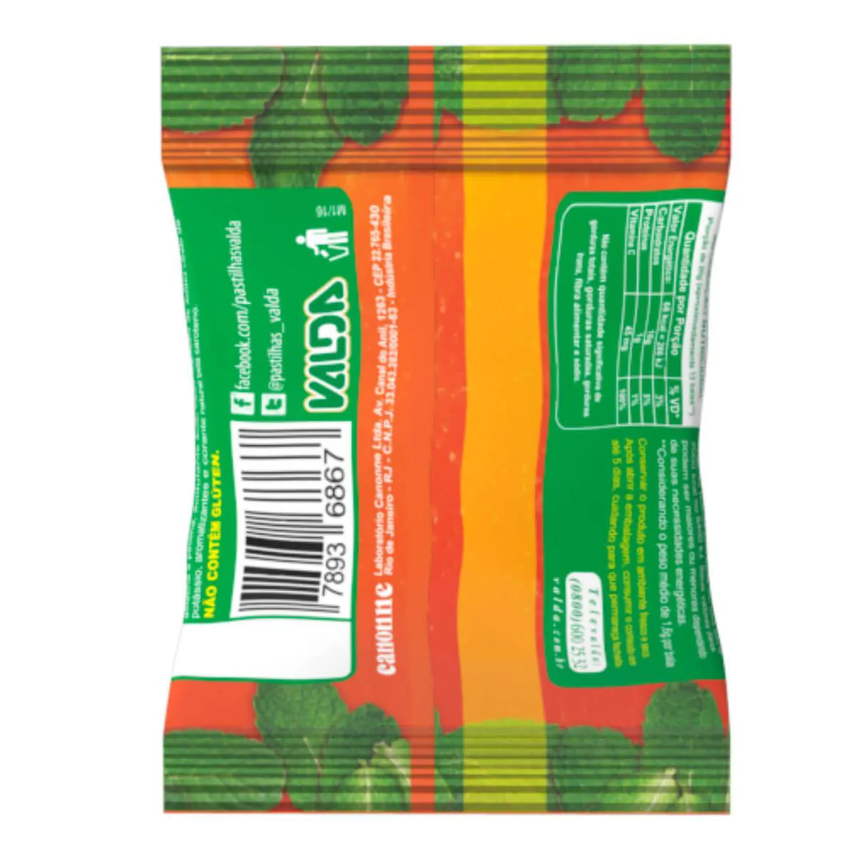 Pastilhas Valda C Balas de Gelatina Laranja Mentolada 24g
