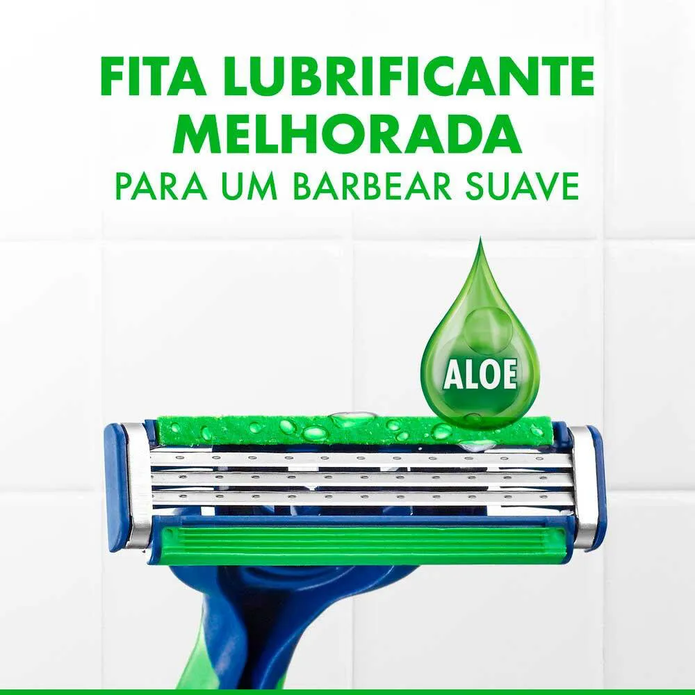 Aparelho de Barbear Gillette Prestobarba 3 Sensitive Aloe Vera 4 unidades