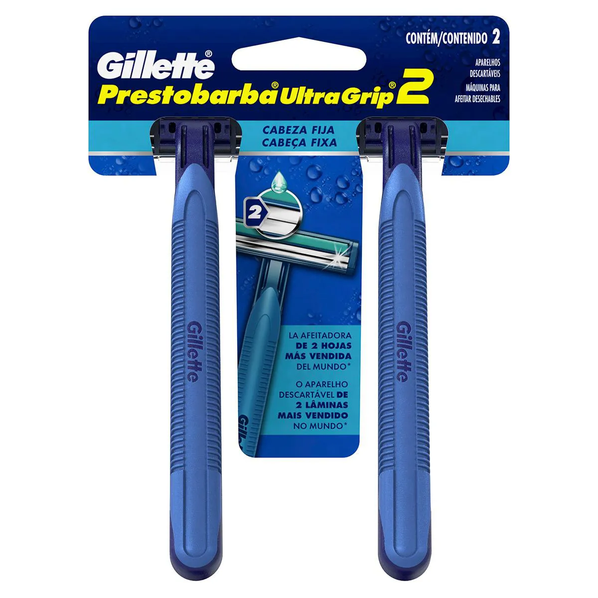 Aparelho para Barbear Masculino Gillette Prestobarba Ultragrip com 2 unidades