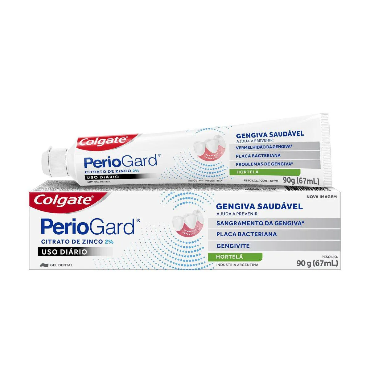 Kit Cuidado com a Gengiva Periogard Pasta de Dente em Gel Sabor Hortelã + Escova de Dente Extra Macia + Enxaguante Bucal Sem Álcool Extra Mint