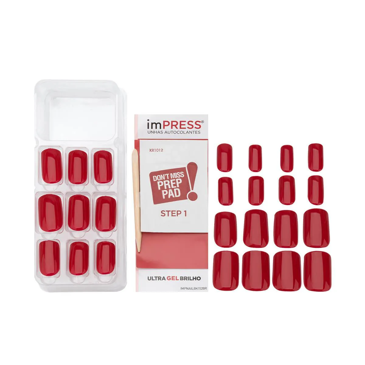 Unhas Autocolantes Impress Message Me Média com 24 Unidades