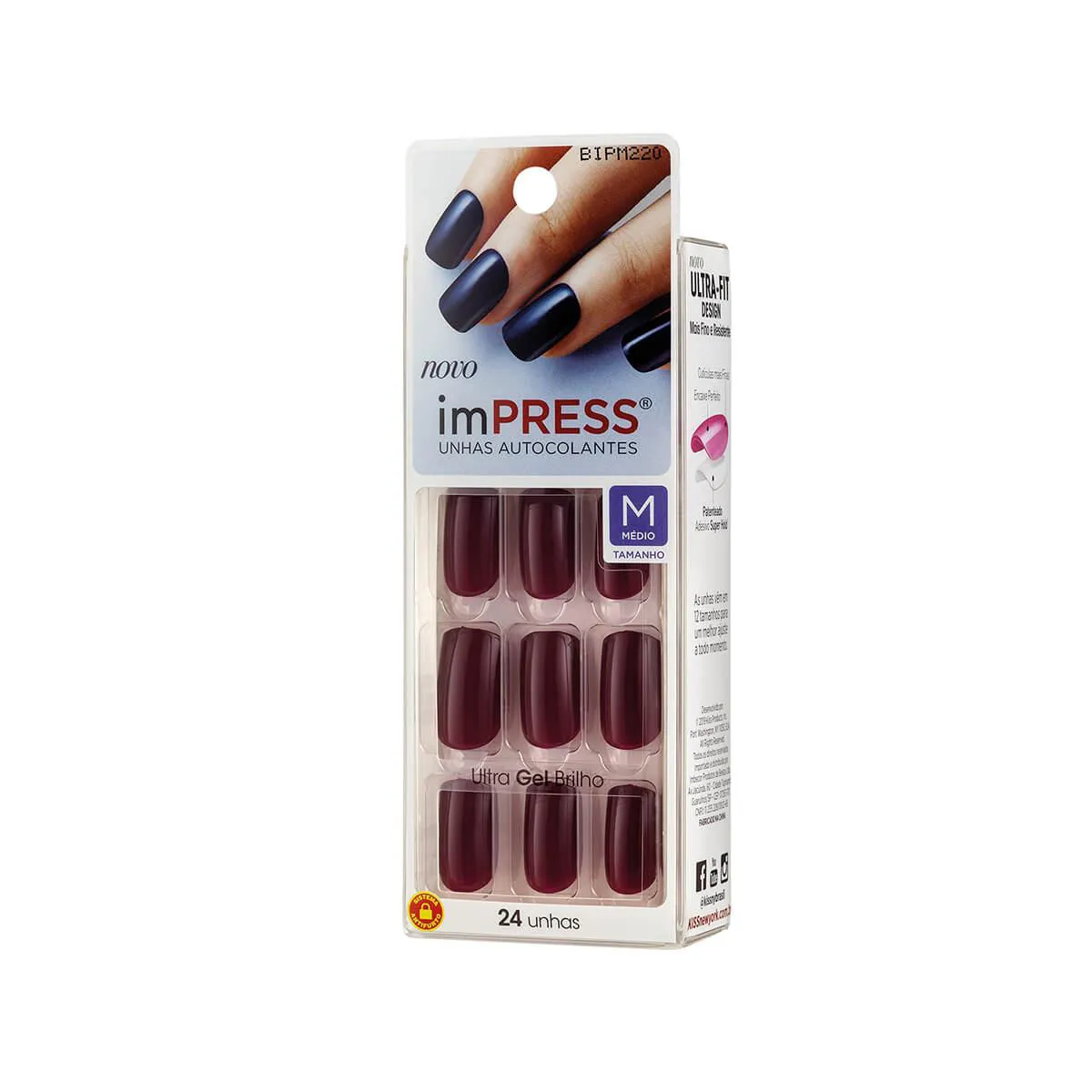 Unhas Autocolantes Impress Pretty Please Média com 24 Unidades