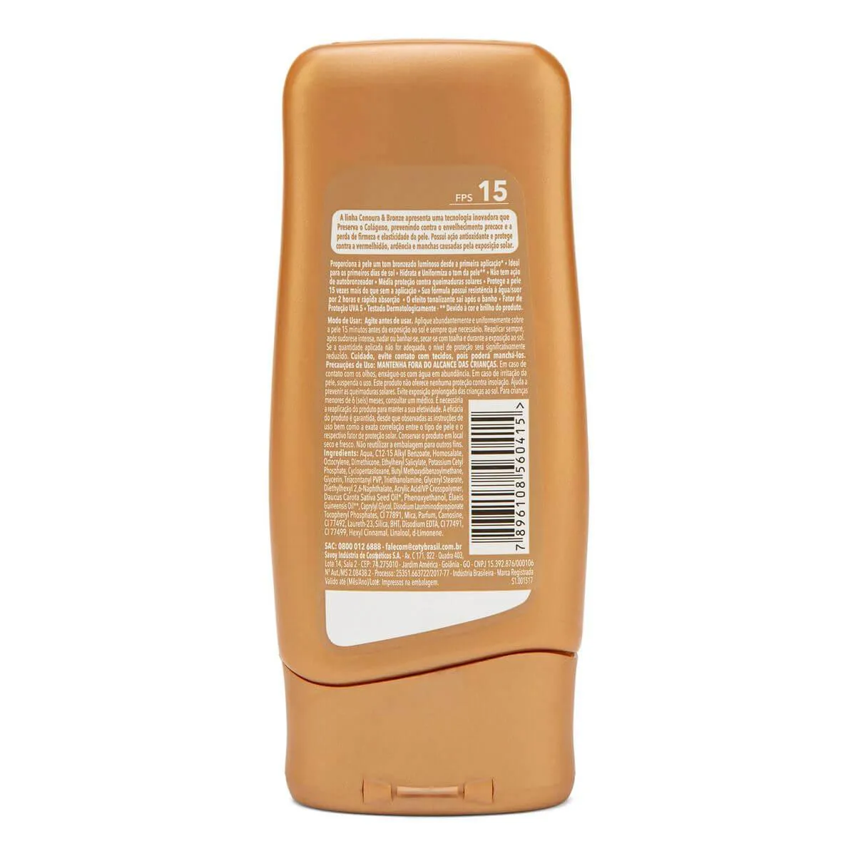 Protetor Solar Corporal FPS 15 Cenoura & Bronze Com Cor 110ml