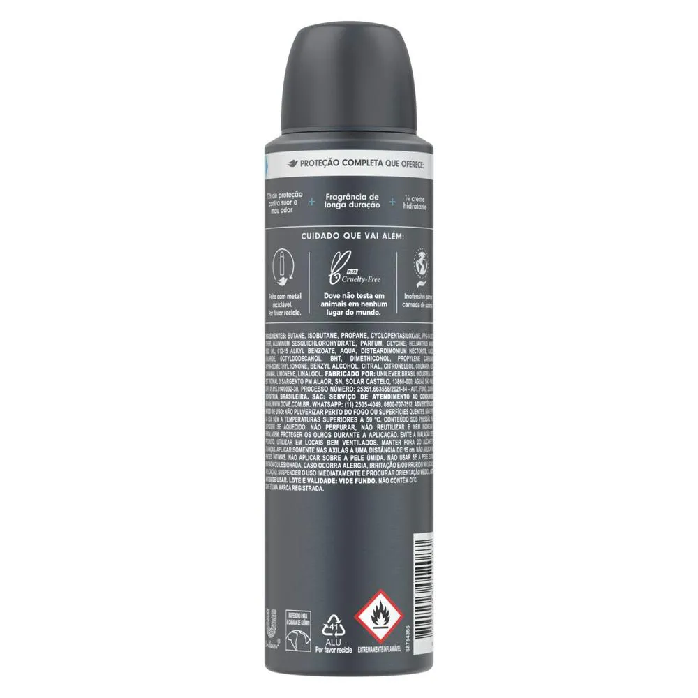 Desodorante Antitranspirante Aerosol Dove Men+Care Proteção Total Masculino 72h 150ml