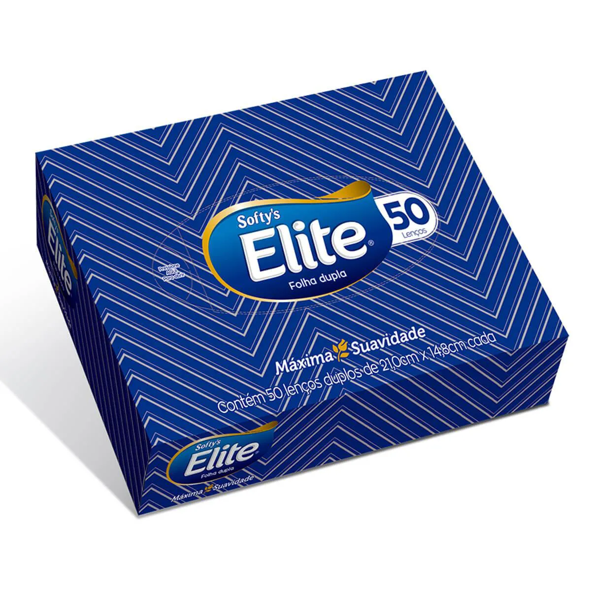 Lenço de Papel Softy's Elite Folha Dupla com 50 unidades