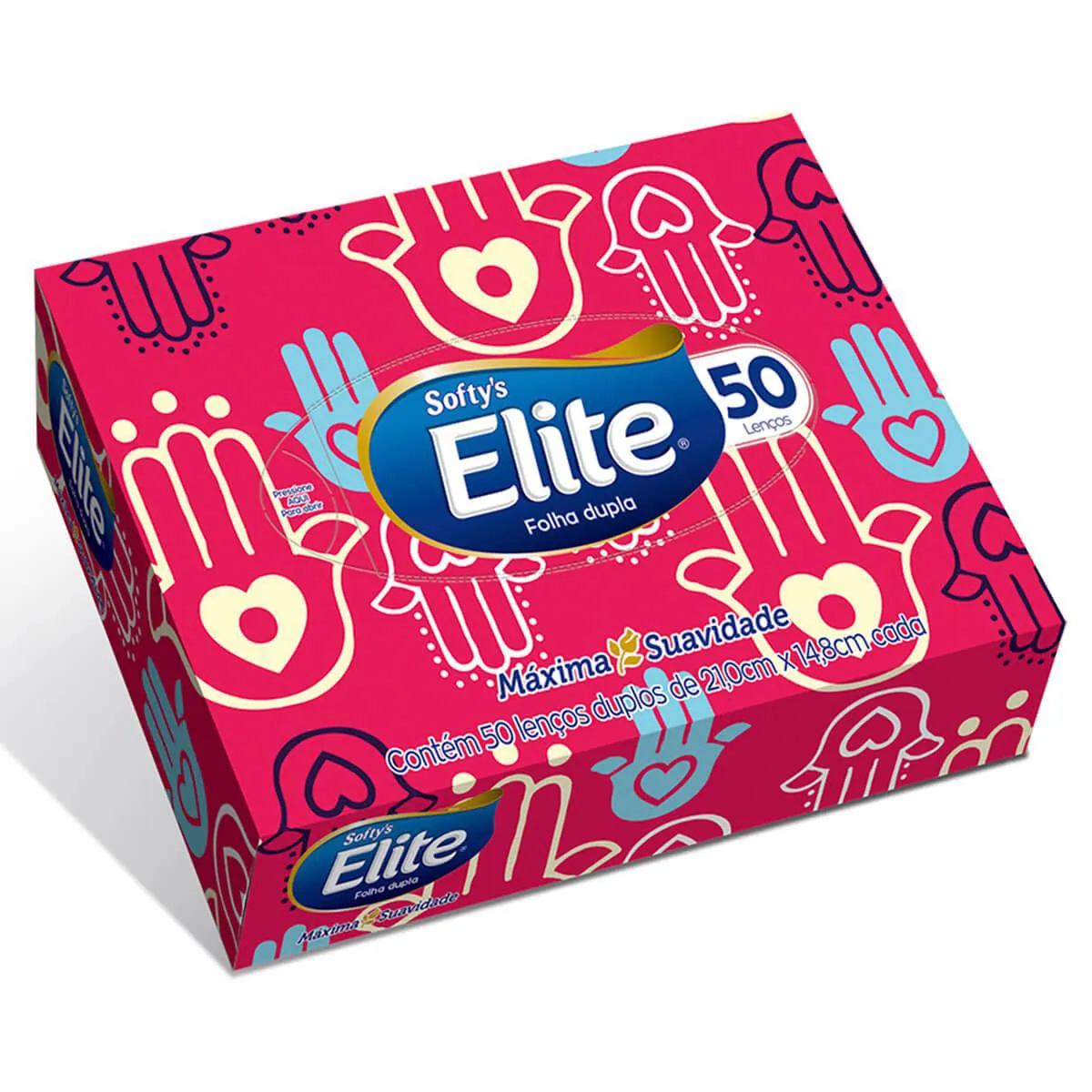 Lenço de Papel Softy's Elite Folha Dupla com 50 unidades