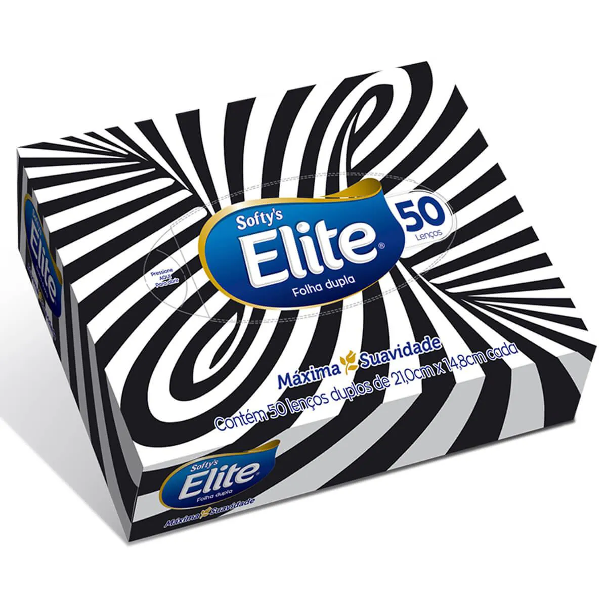 Lenço de Papel Softy's Elite Folha Dupla com 50 unidades