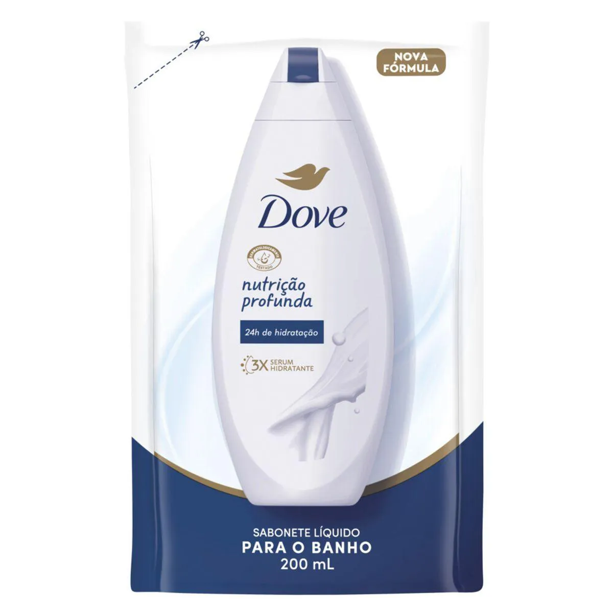 Refil Sabonete Líquido Corporal Dove Nutrição Profunda com 200ml