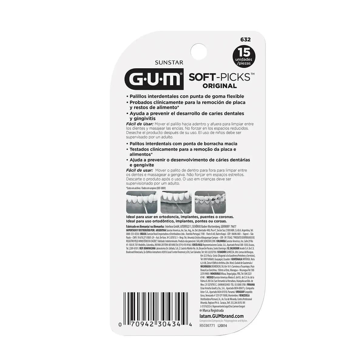 Palito Interdental G.U.M Soft Picks Original 15 unidades