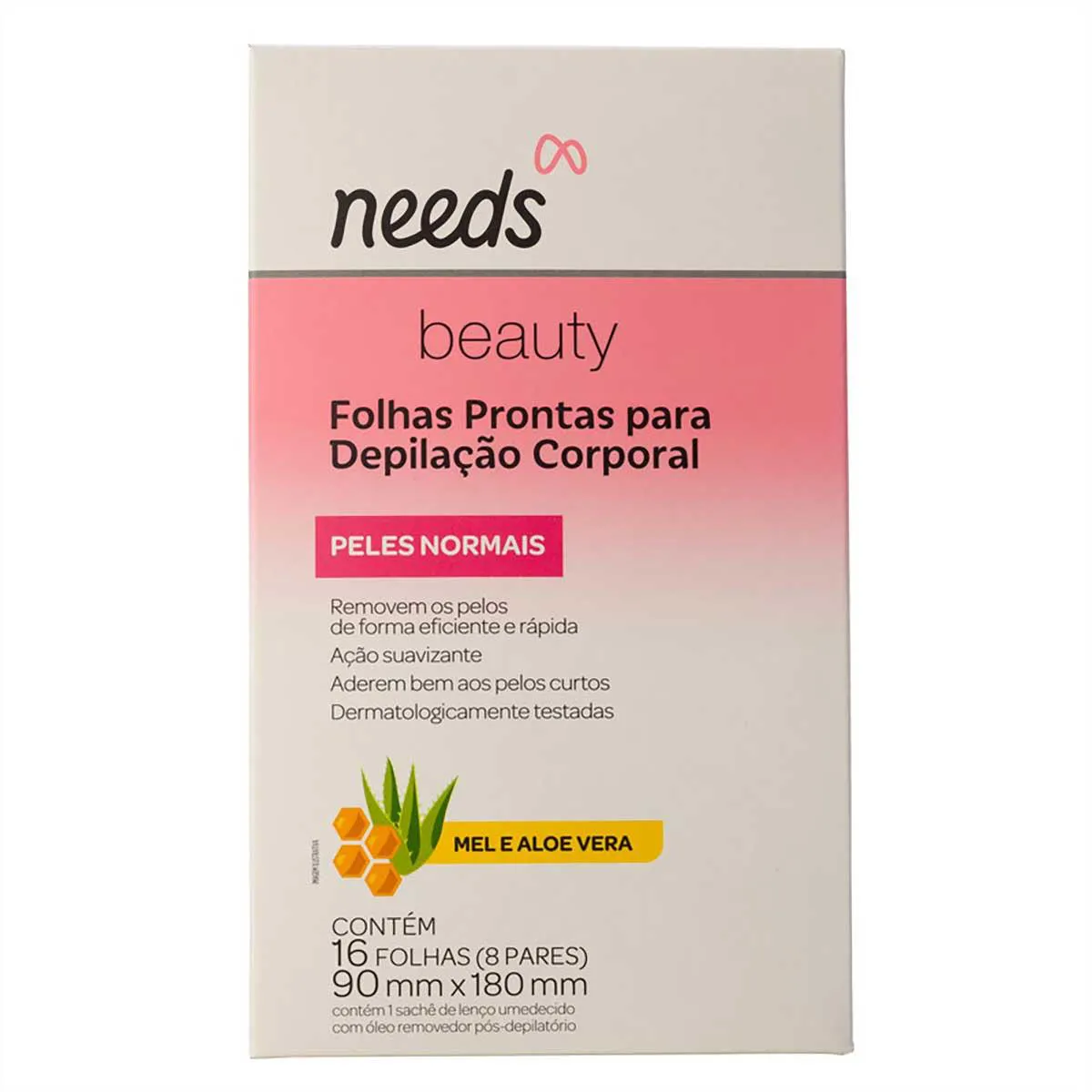 Folha Depilatória Corporal Needs Depil Mel 16 Folhas