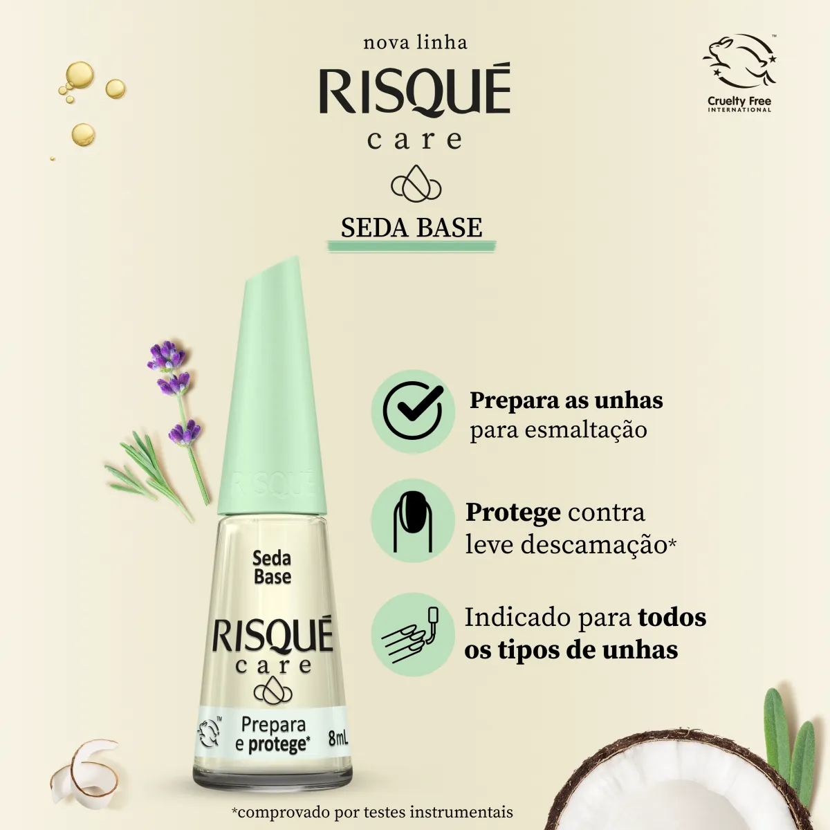 Base para Unhas Risqué Care Seda Base 8ml