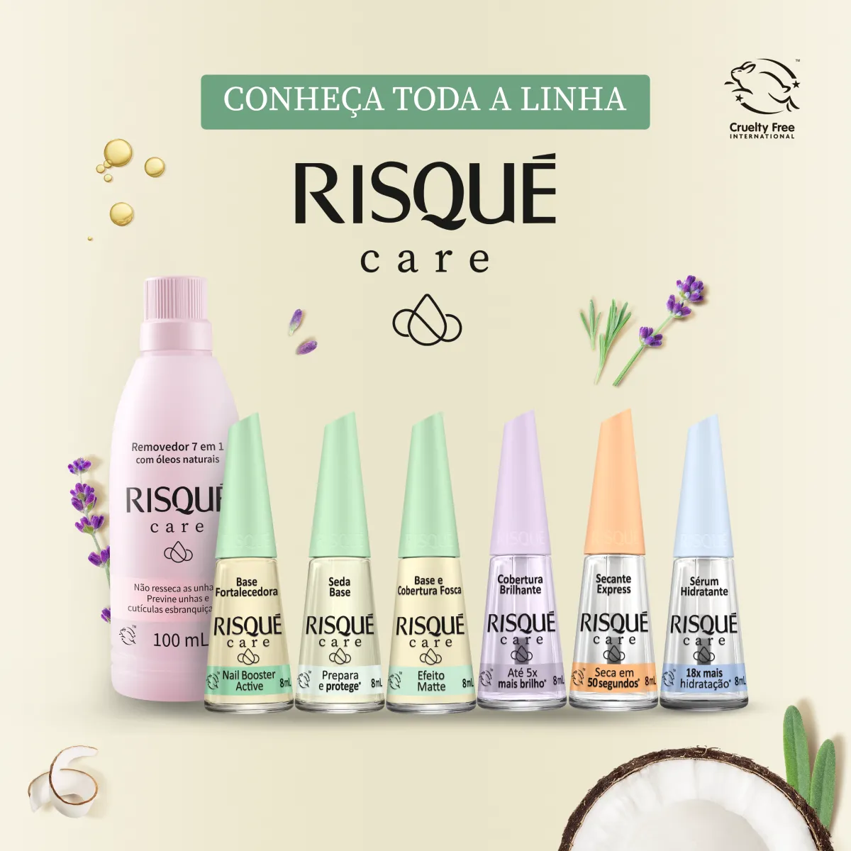 Base para Unhas Risqué Care Seda Base 8ml