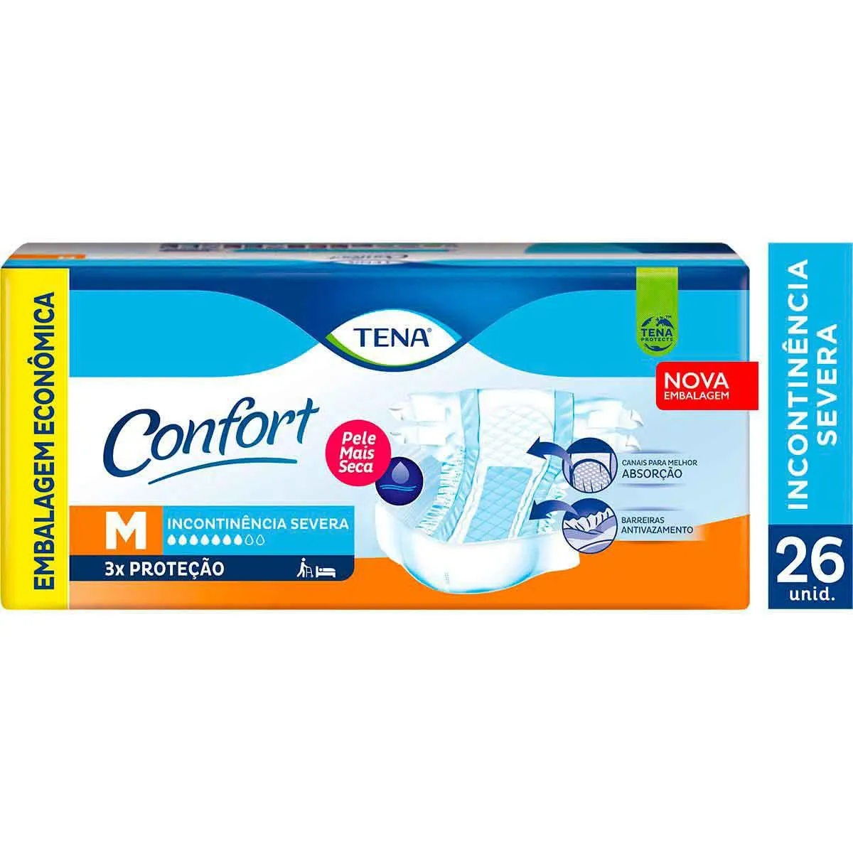 Fralda Geriátrica Tena Confort M 26 unidades