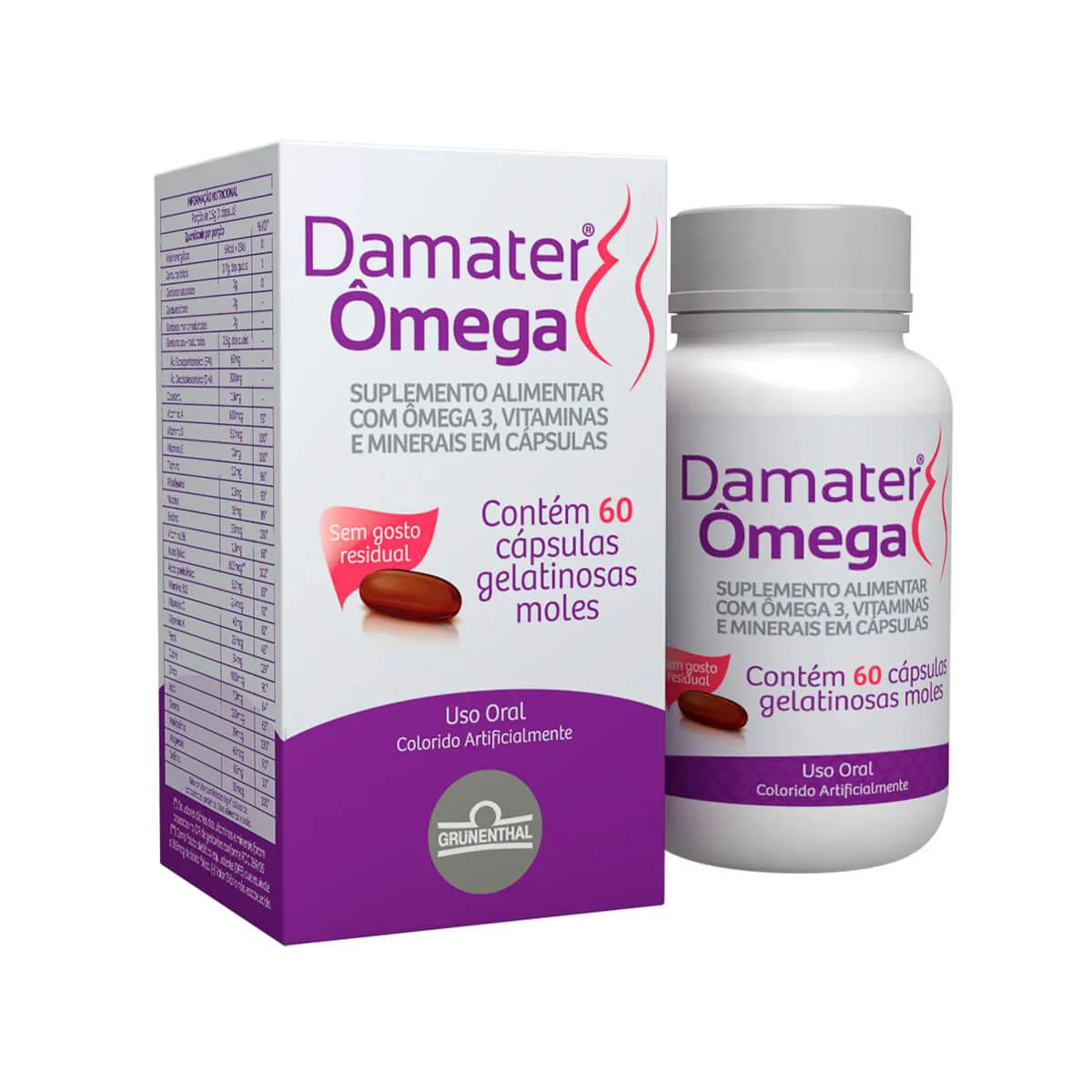 Polivitamínico Damater Ômega para Gestantes 60 cápsulas