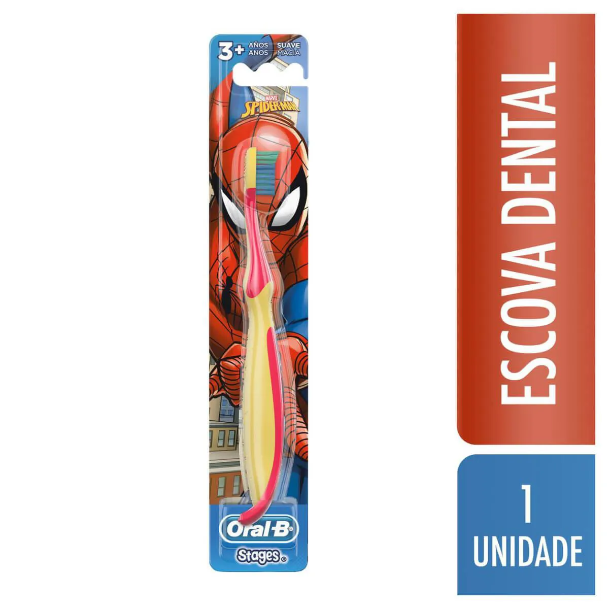 Escova de Dente Infantil Oral-B Stages Homem-Aranha 3+ Anos 1 unidade