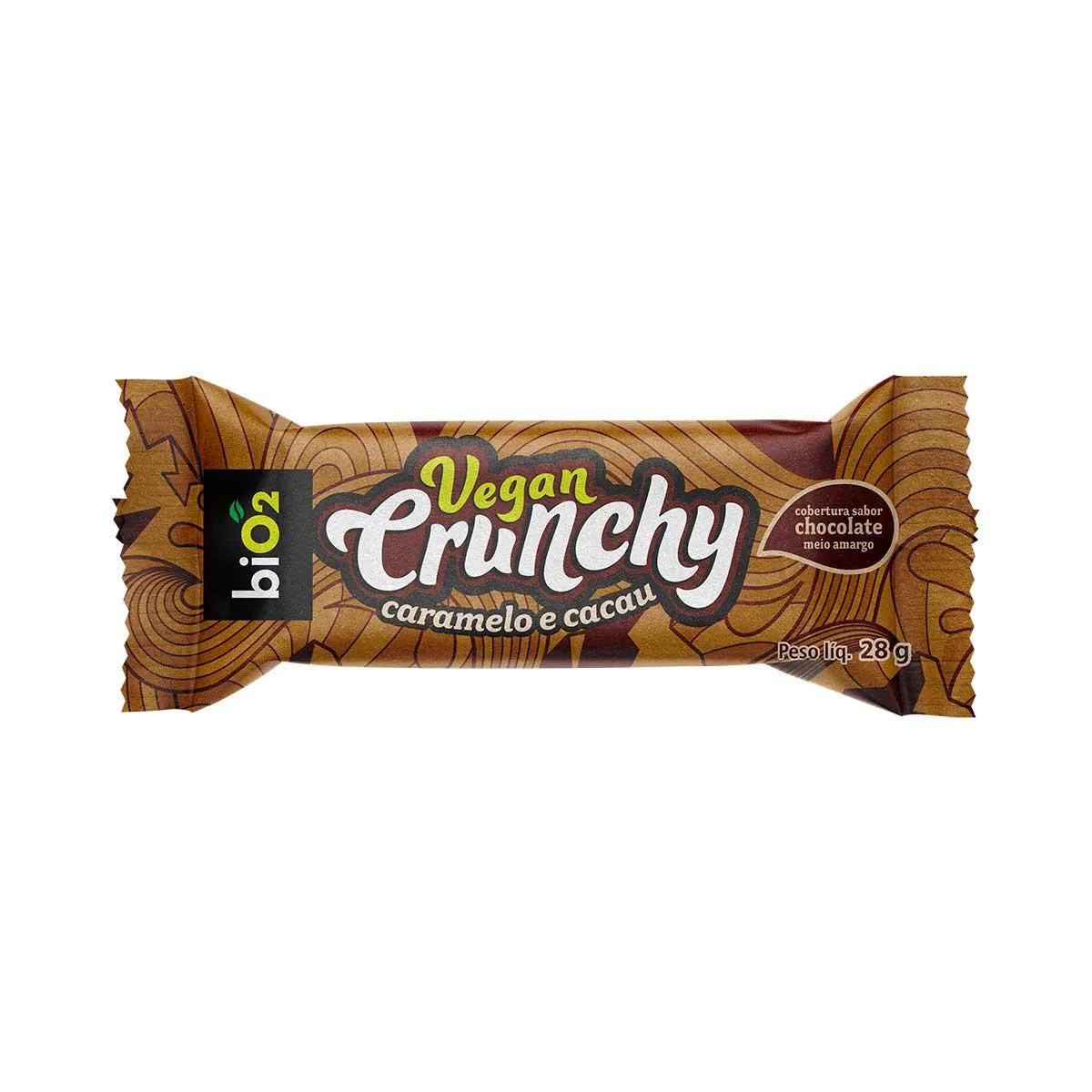 Barra de Cereal Bio2 Vegan Crunchy Caramelo e Cacau 28g