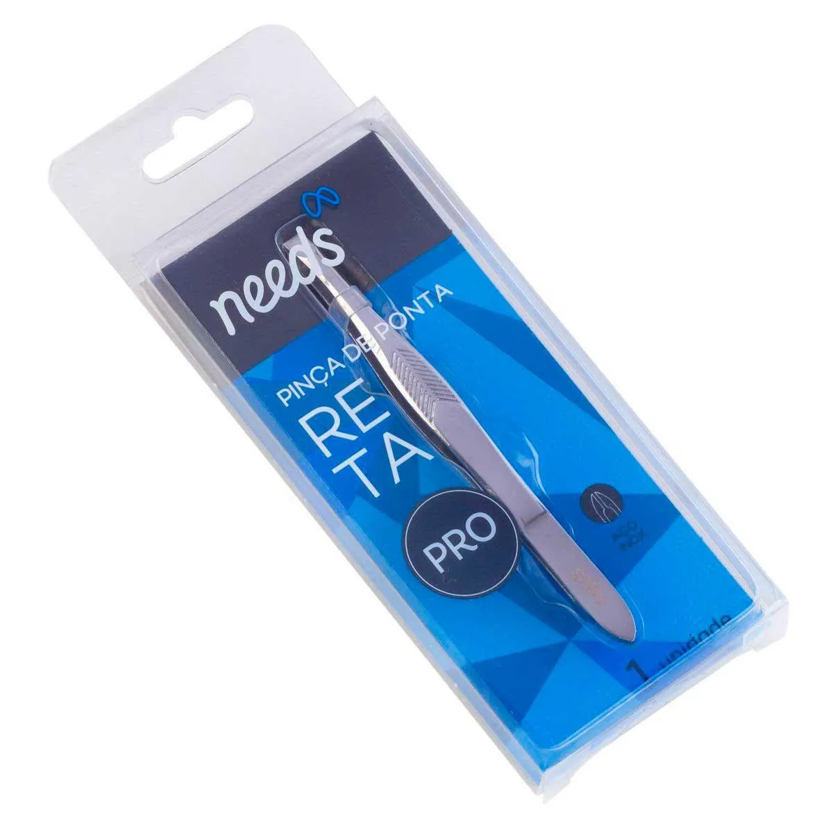 Pinça de Ponta Reta Needs PRO Inox 1 Unidade