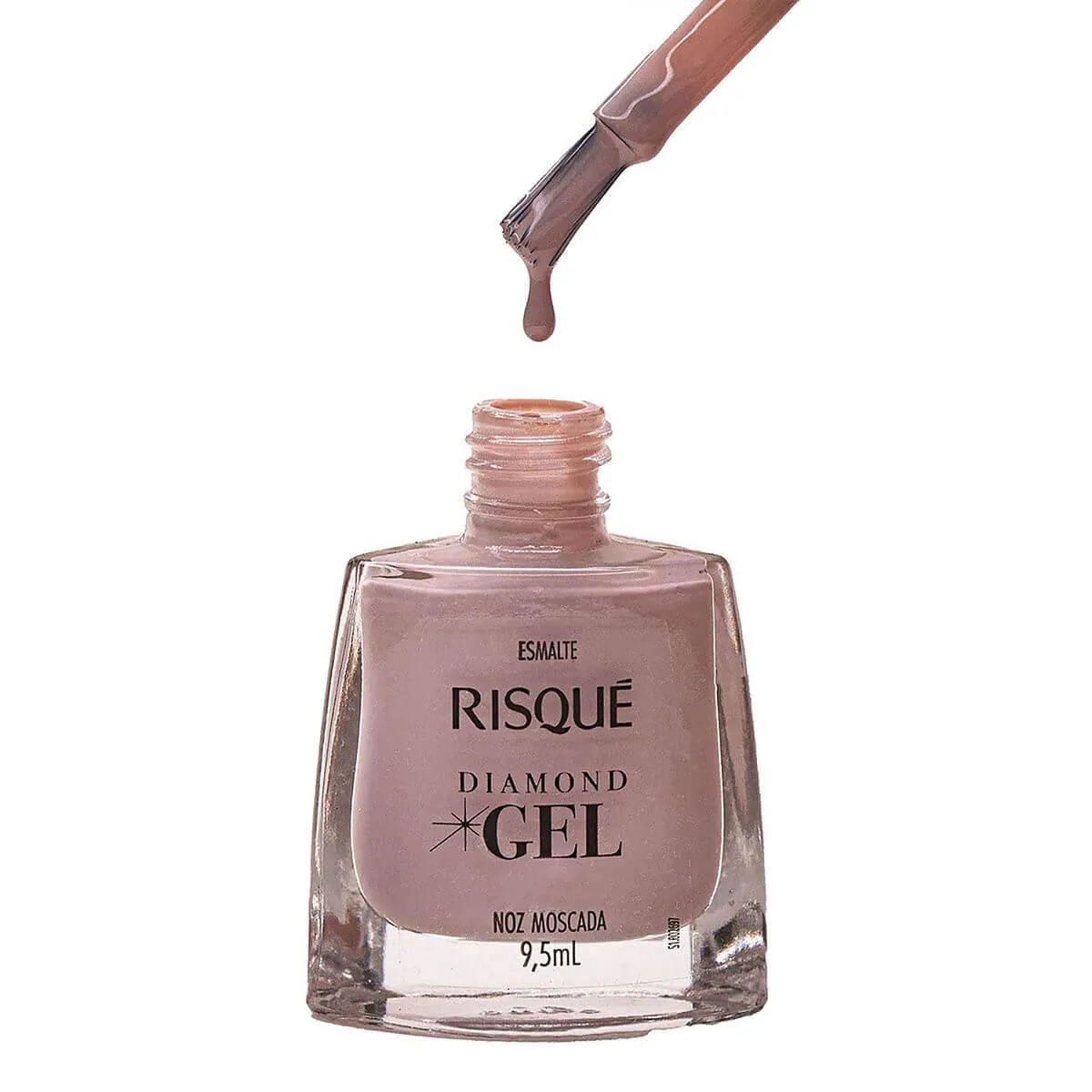 Esmalte Risqué Diamond Gel Noz Moscada Hipoalergênico com 9,5ml