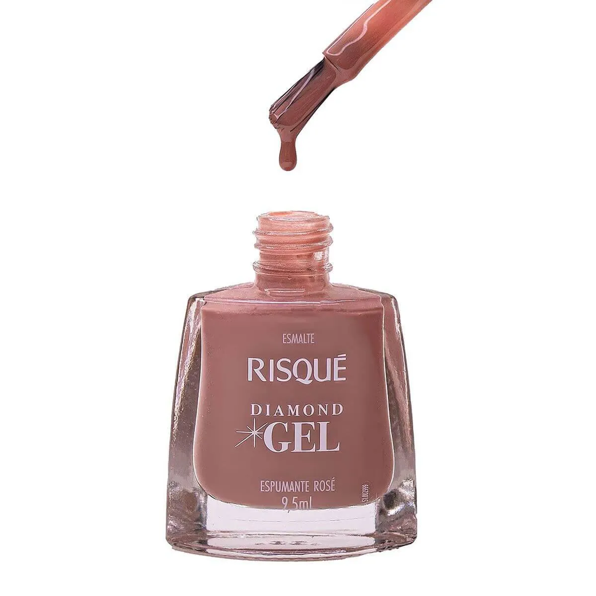 Esmalte Risqué Diamond Gel Espumante Rosé Hipoalergênico com 9,5ml