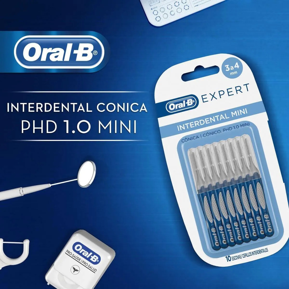 Escova de Dente Interdental Oral-B Expert Mini 3 a 4mm com 10 unidades