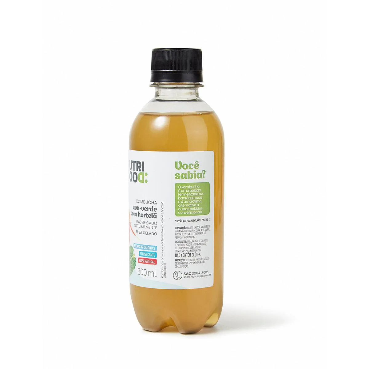 Kombucha Uva Verde com Hortelã Nutrigood 300ml