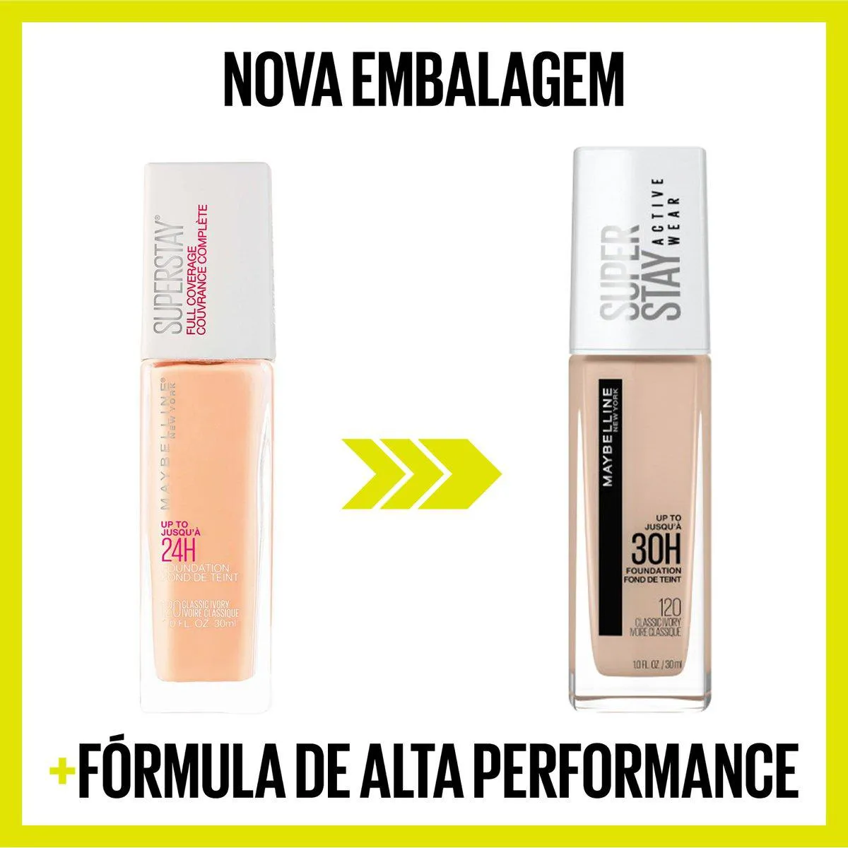 Base Longa Duração Maybelline NY SuperStay Active Wear 30h 30ml - 120 Classic Ivory