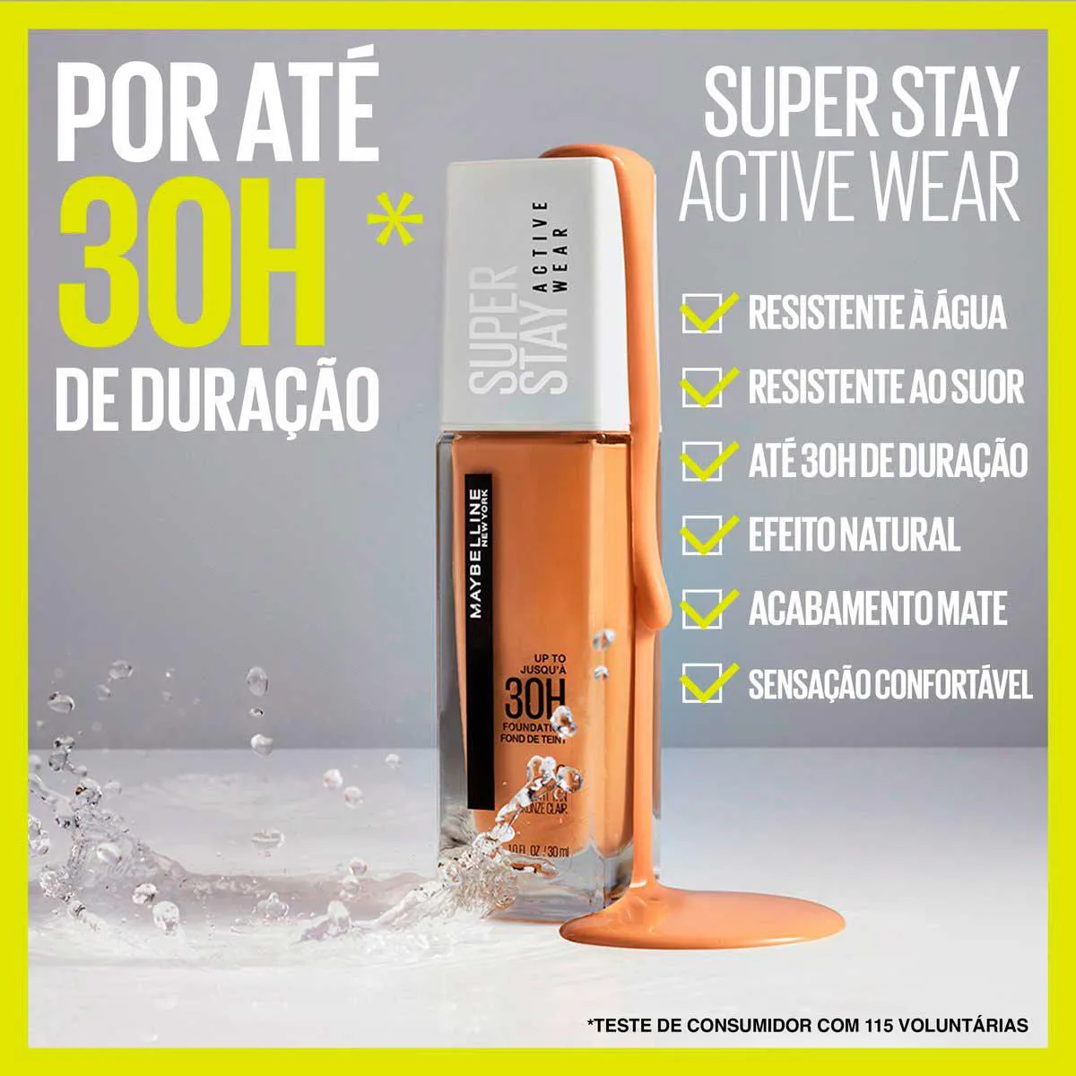 Base Longa Duração Maybelline NY SuperStay Active Wear 30h 30ml - 120 Classic Ivory