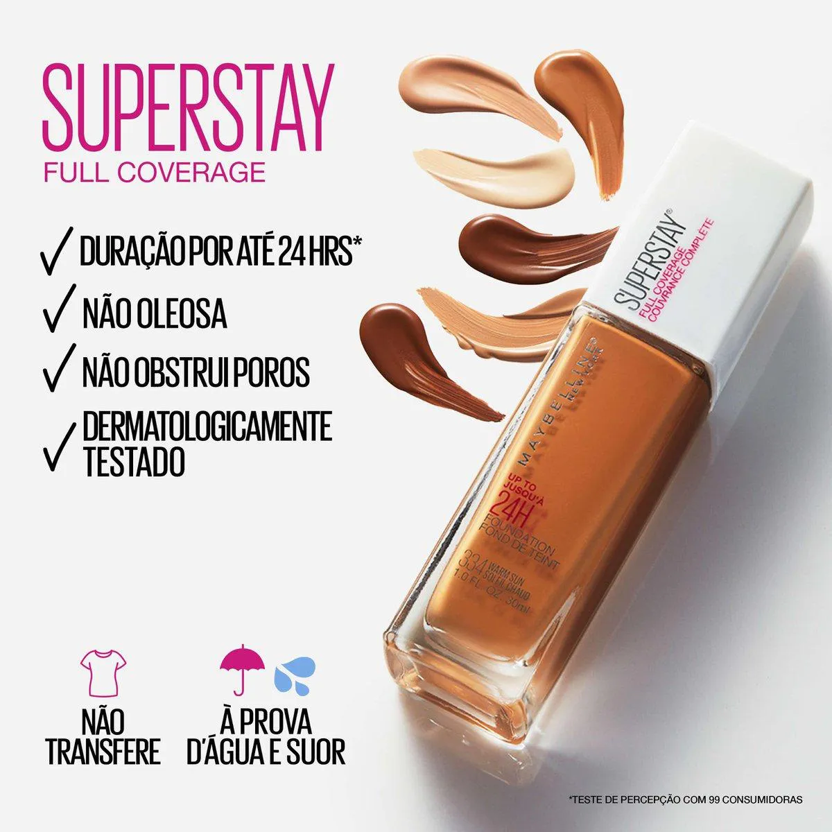 Base Longa Duração Maybelline Superstay Full Coverage 30ml - 312 Golden