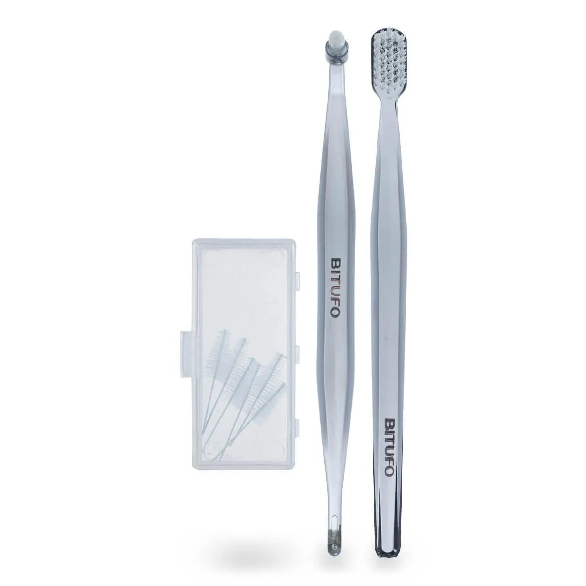 Kit Ortodôntico Bitufo Escova de Dente + Escova Interdental + 6 Refis Interdentais Cônicos