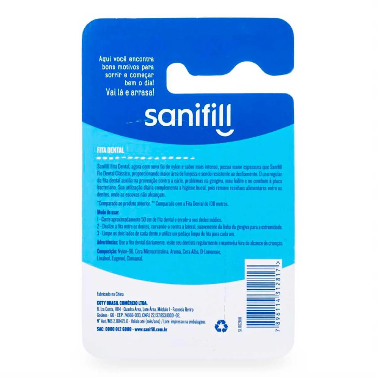 Fita Dental Sanifill com 1 unidade de 125m