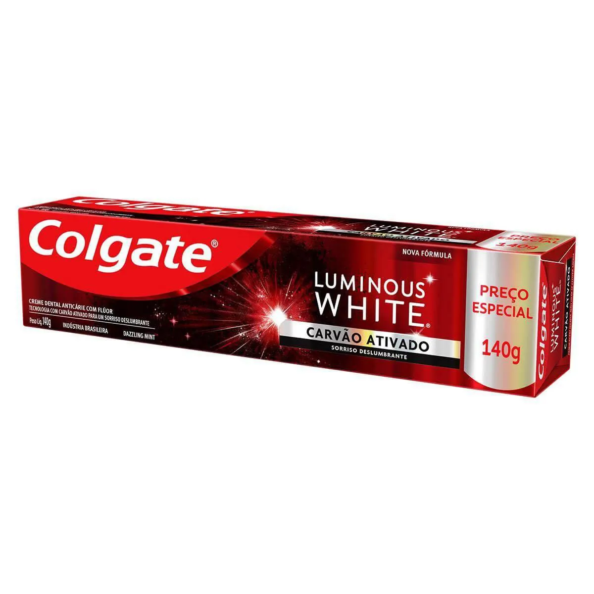 Creme Dental Colgate Luminous White Carvão Ativado 140g
