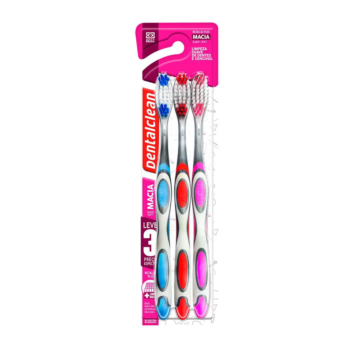 Kit Escova de Dente Condor Classic Flex Macia 3 unidades