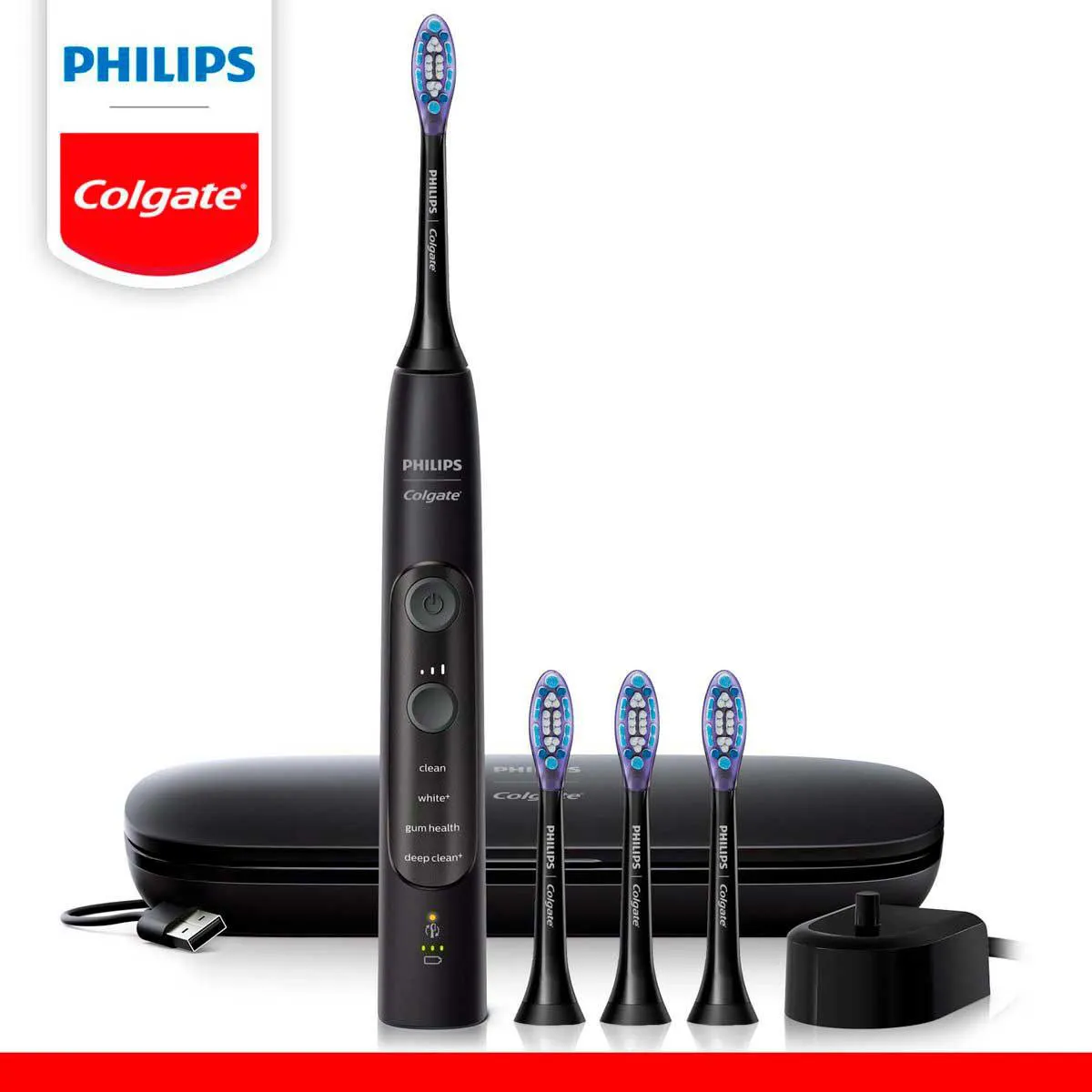 Escova de Dente Elétrica Philips Colgate SonicPro 70 + 3 Regis+ 1 Estojo