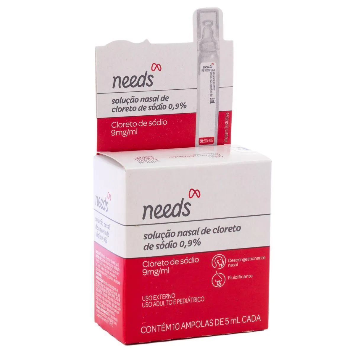 Soro Fisiológico Cloreto de Sódio 0,9% Needs 10 Ampolas de 5ml