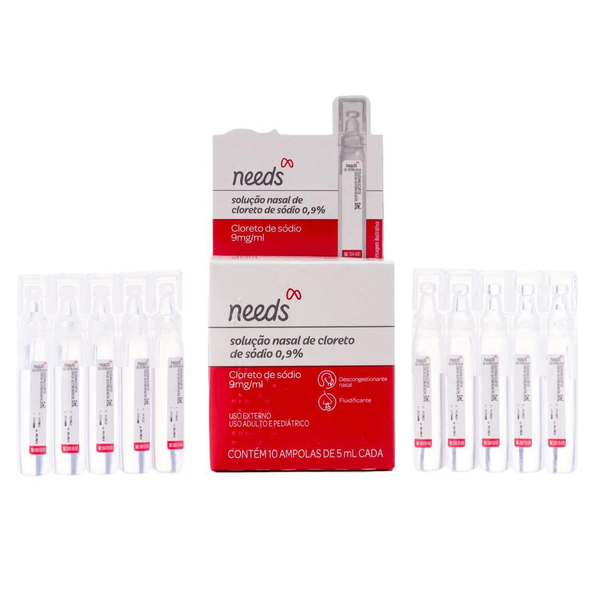 Soro Fisiológico Cloreto de Sódio 0,9% Needs 10 Ampolas de 5ml