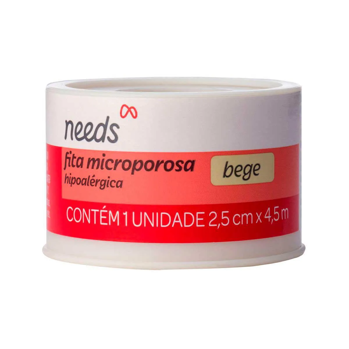 Fita Microporosa Needs Bege 2,5cm x 4,5m 1 unidade