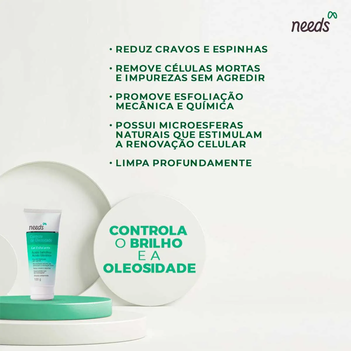 Gel Esfoliante Facial Needs Controle de Oleosidade 100g