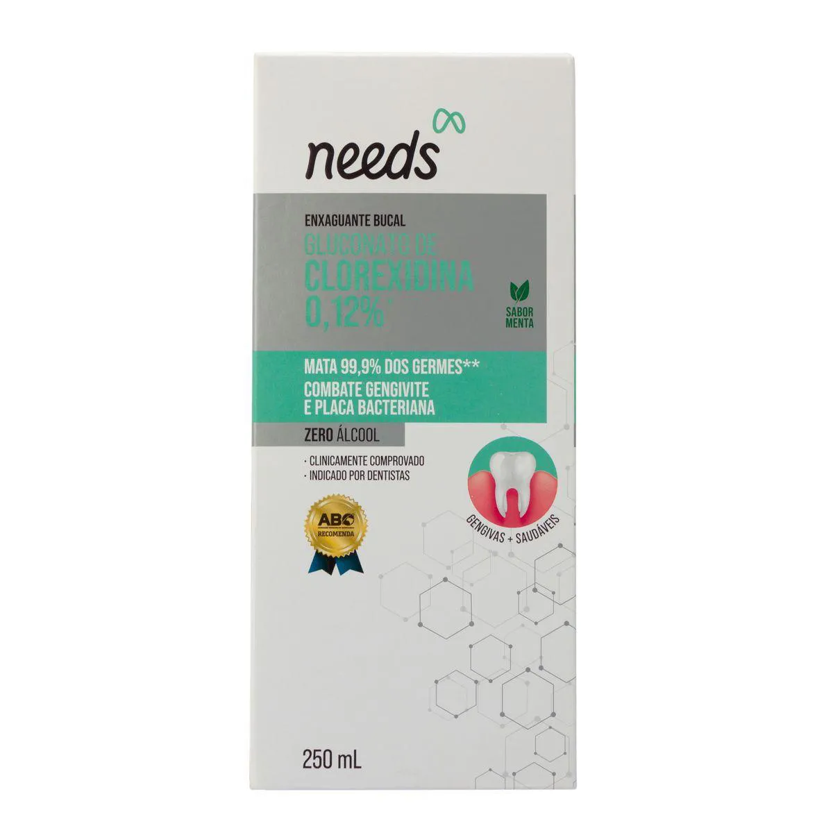 Enxaguante Bucal Needs Clorexidina 0,12% Menta Sem Álcool 250ml
