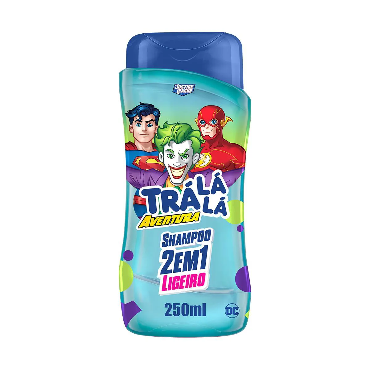 Shampoo Infantil 2 em 1 Trá Lá Lá Aventura Justice League Ligeiro 250ml