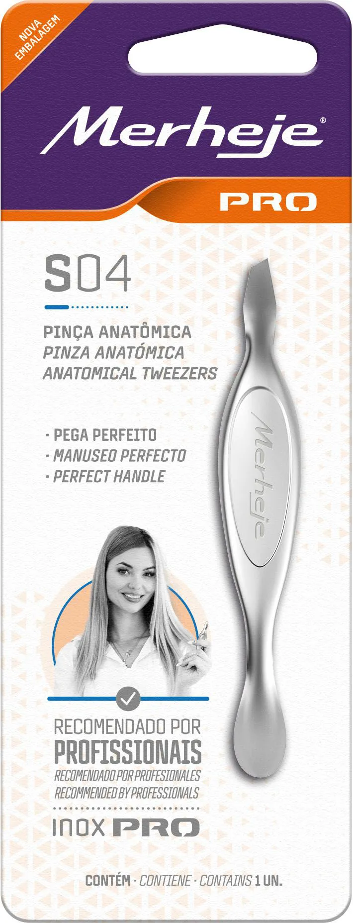 Pinça Ponta Reta Longa Mundial 109BL Inox - 1 Unidade