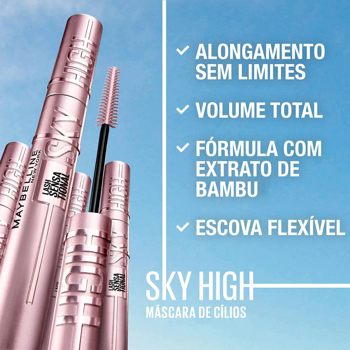 Máscara de Cílios Maybelline NY Lash Sensational Sky High Lavável 6ml