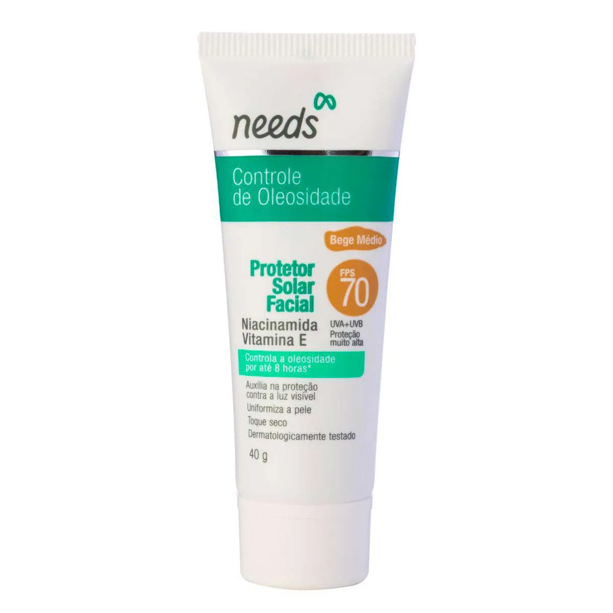Protetor Solar Facial Needs Controle de Oleosidade Bege Médio FPS 70 40g