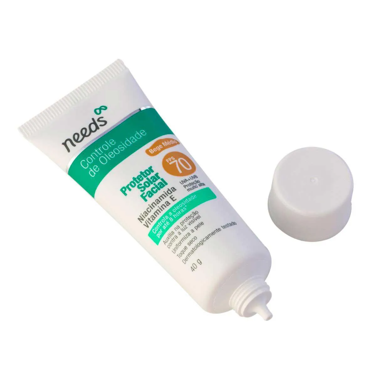 Protetor Solar Facial Needs Controle de Oleosidade Bege Médio FPS 70 40g