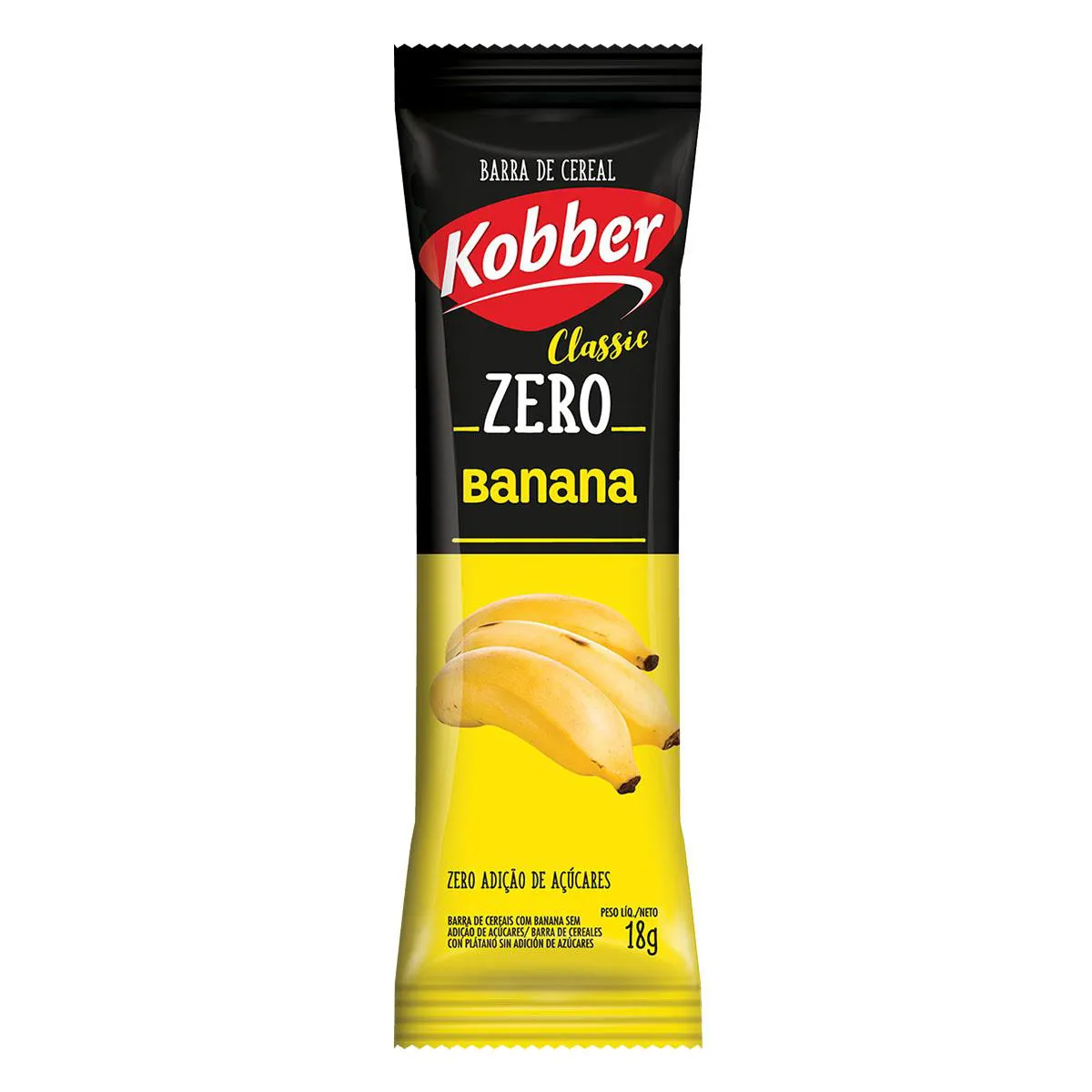Barra de Cereal Kobber Classic Zero Banana 18g
