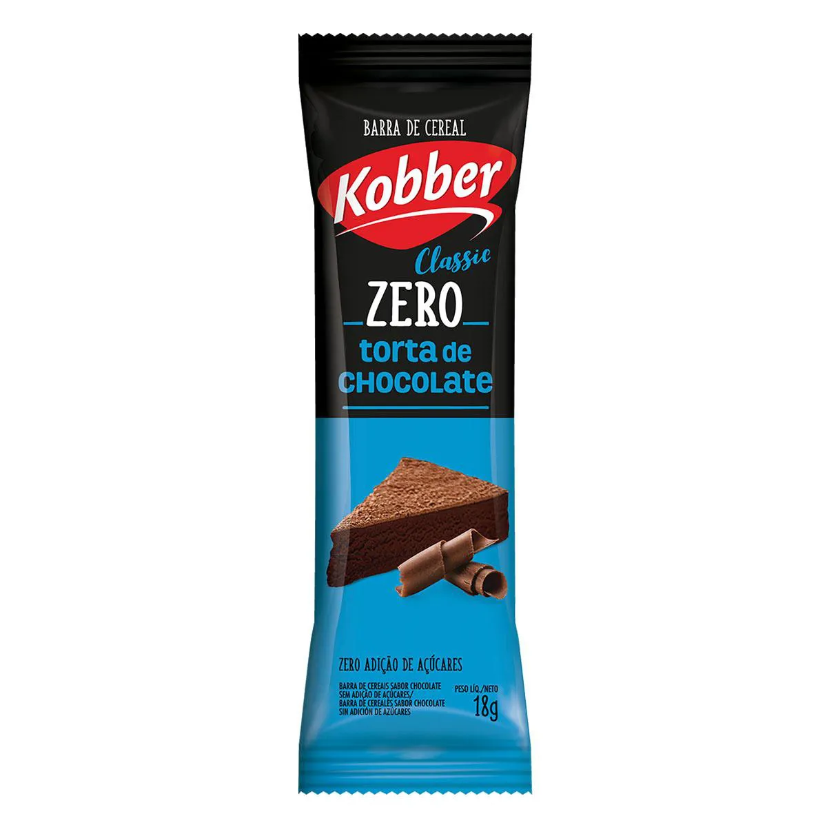 Barra de Cereal Kobber Classic Zero Torta de Chocolate 18g